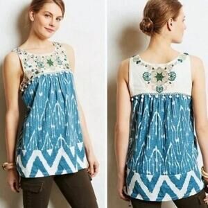 Anthropologie Florest Cascata Embroidered Tunic